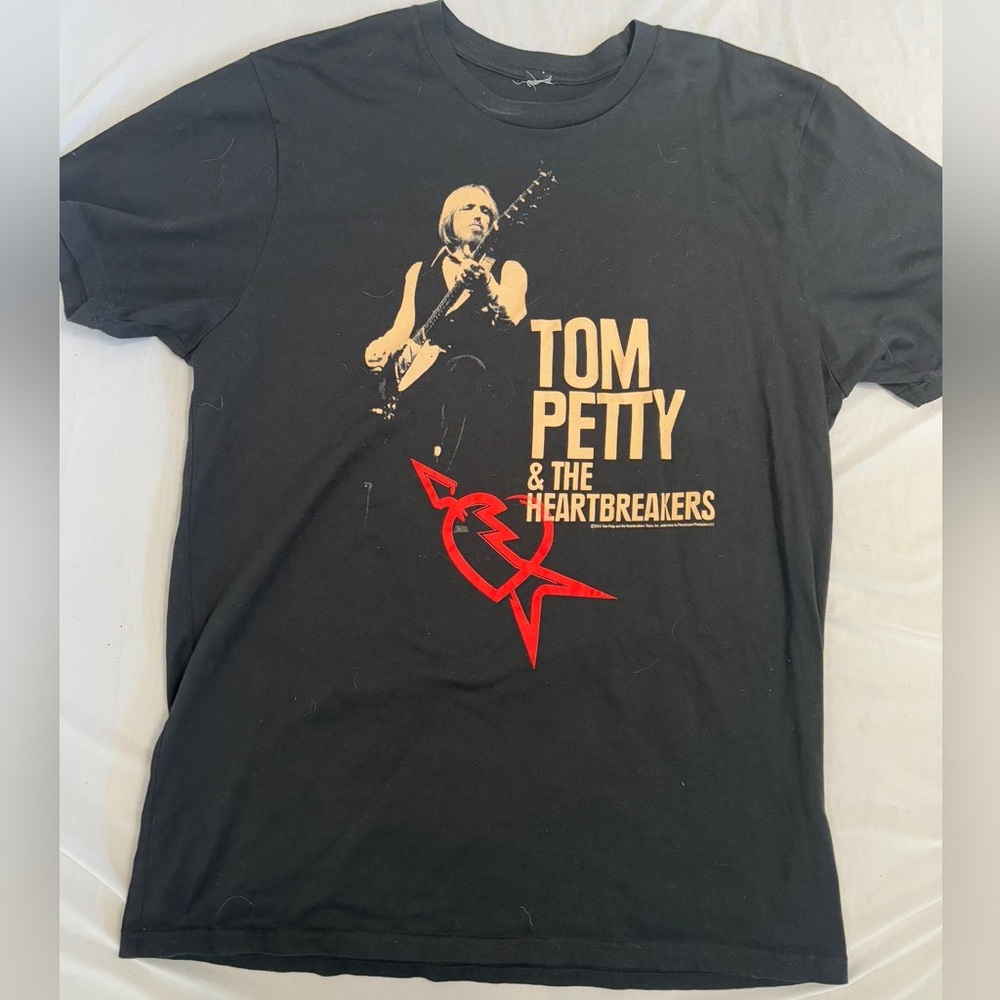 Tom Petty Heartbreakers Logo Guitar Men Black T Shirt SCL Classic Sz XL Unisex